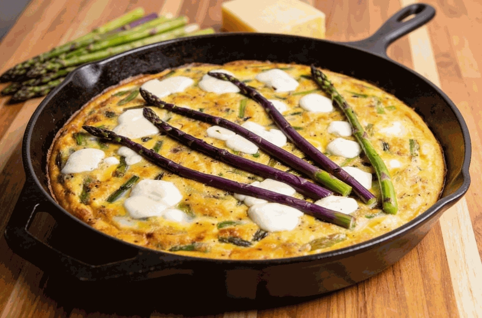 Image of Asparagus Frittata with Fresh Mozzarella